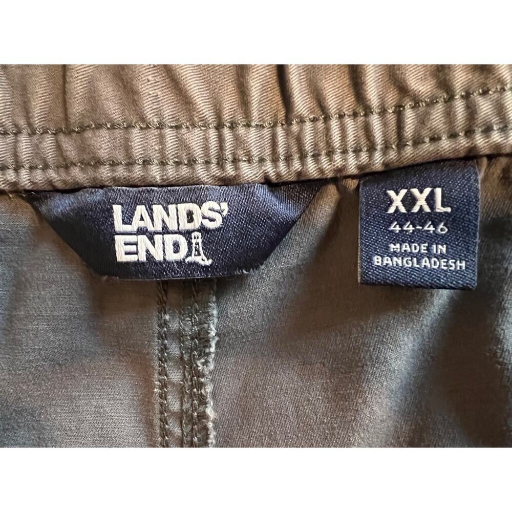 Lands End Mens Casual Pants Gray Pockets Flat Front Drawstring Stretch XXL 44-46 - Picture 8 of 9